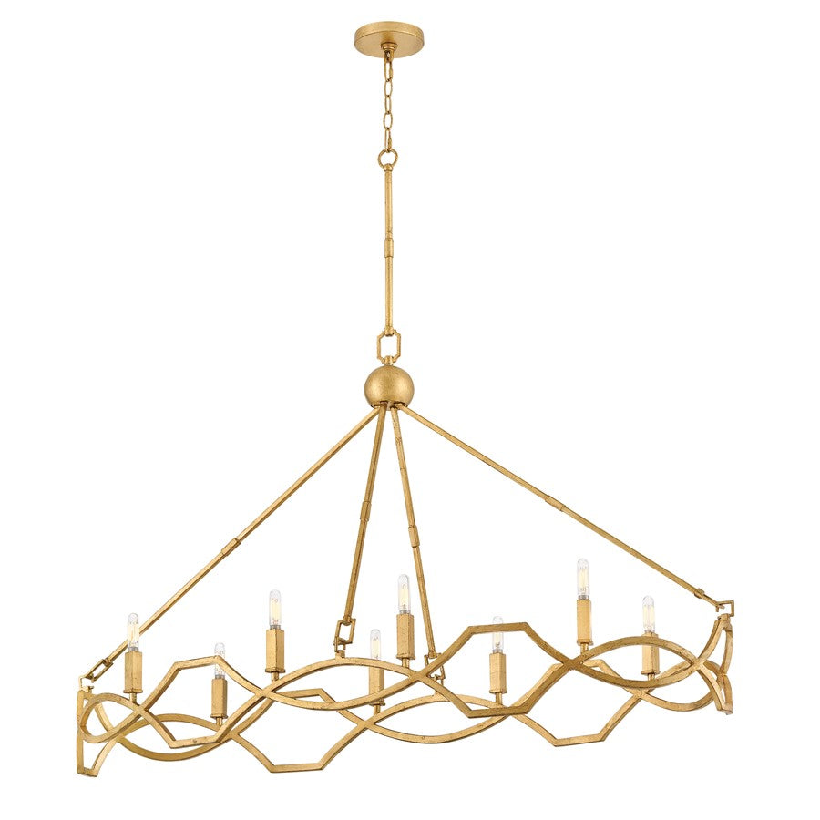 Hinkley Lighting Leona 8 Light 44" Chandelier, Distressed Brass - 45785DA