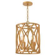 Hinkley Leona 14in 4-Light Pendant | Traditional Distressed Brass Steel and Exposed Bulb | Dining Room & Kitchen Island | 14 x 14 x 18 in | Model 45787DA