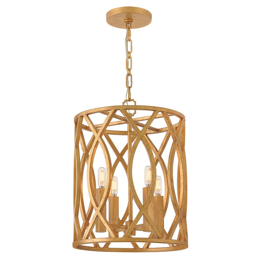 Hinkley Leona 14in 4-Light Pendant | Traditional Distressed Brass Steel and Exposed Bulb | Dining Room & Kitchen Island | 14 x 14 x 18 in | Model 45787DA