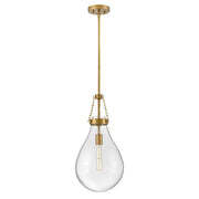 Hinkley Lighting Eloise 1 Light 22" Pendant, Lacquered Brass/Clear - 46057LCB