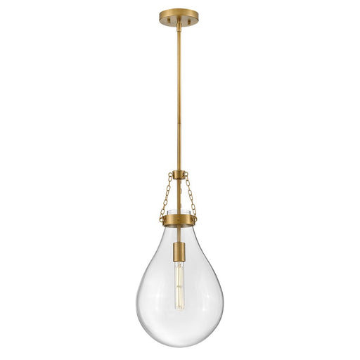 Hinkley Lighting Eloise 1 Light 22" Pendant, Lacquered Brass/Clear - 46057LCB