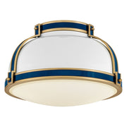 Hinkley Lighting Barton 2Lt Flush Mount, Gloss White/Etched Opal - 46351GW-LCB