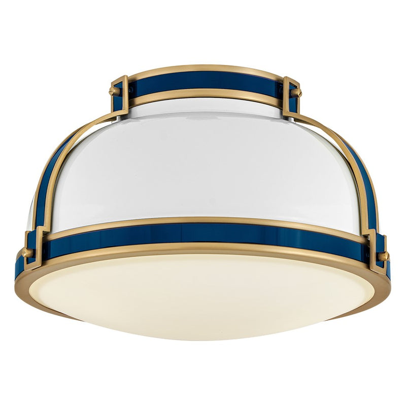 Hinkley Lighting Barton 2Lt Flush Mount, Gloss White/Etched Opal