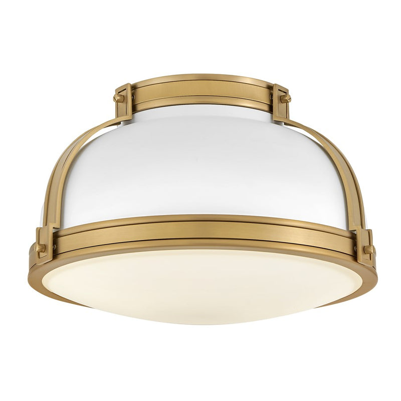 Hinkley Lighting Barton 2Lt Flush Mount, Matte White/Etched Opal - 46351MW-LCB