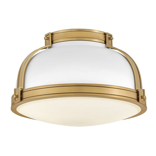 Hinkley Lighting Barton 2Lt Flush Mount, Matte White/Etched Opal - 46351MW-LCB