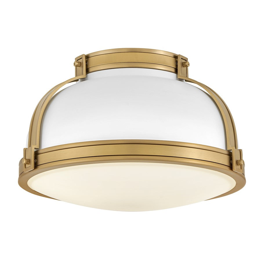 Hinkley Lighting Barton 2Lt Flush Mount, Matte White/Etched Opal - 46351MW-LCB