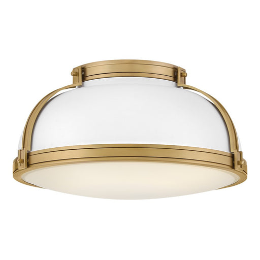 Hinkley Lighting Barton 3Lt Flush Mount, Matte White/Etched Opal - 46353MW-LCB