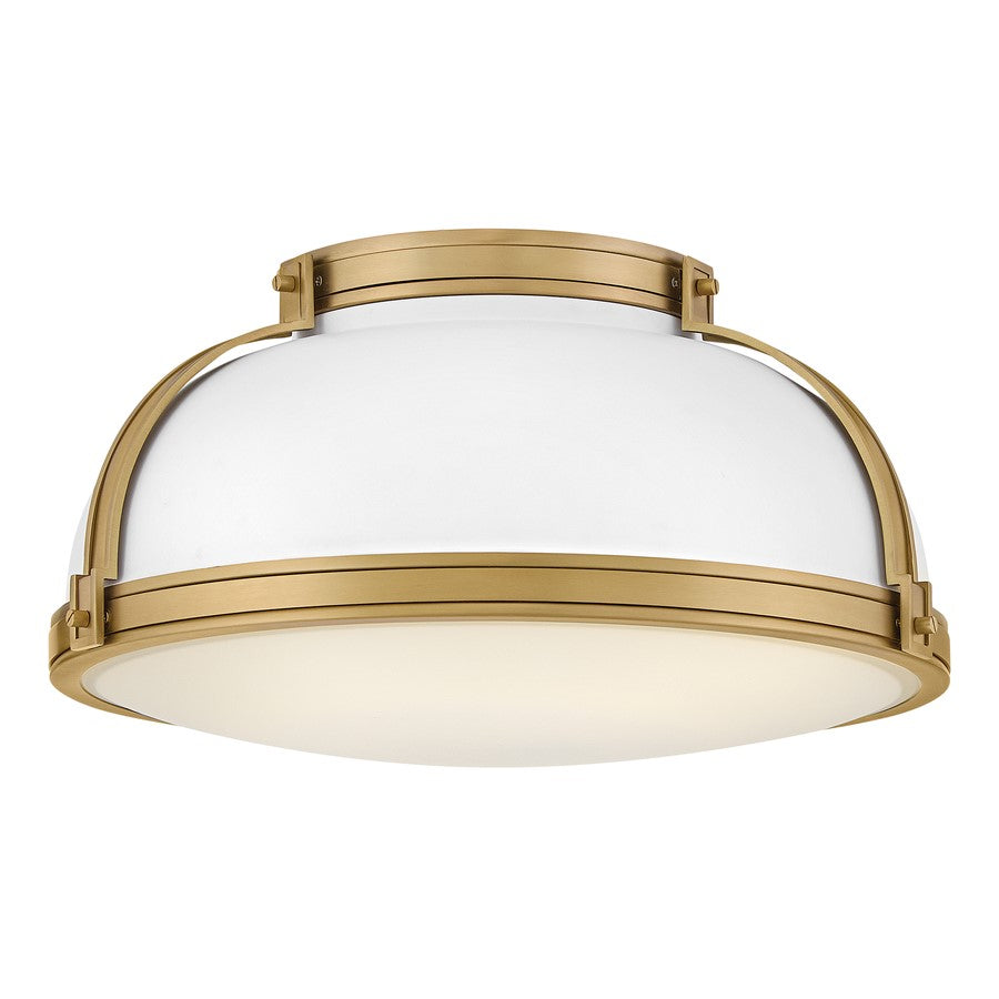 Hinkley Lighting Barton 3Lt Flush Mount, Matte White/Etched Opal - 46353MW-LCB