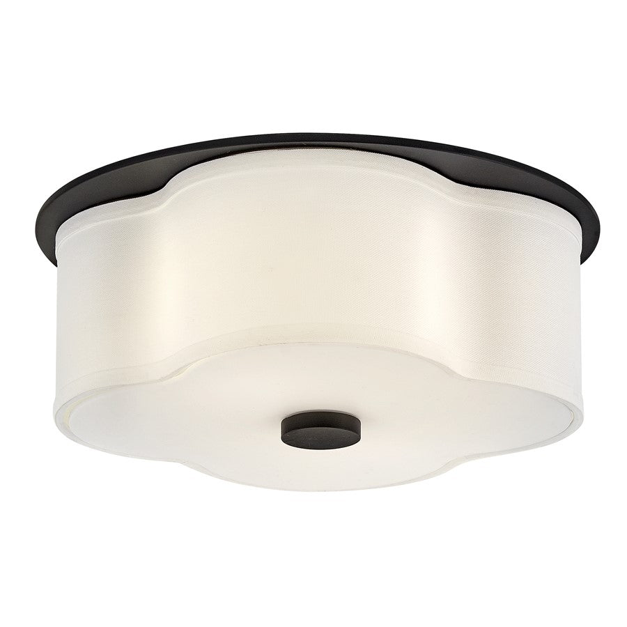 Hinkley Lighting Delaney 2 Light Flush Mount, Black/Etched - 46441BK