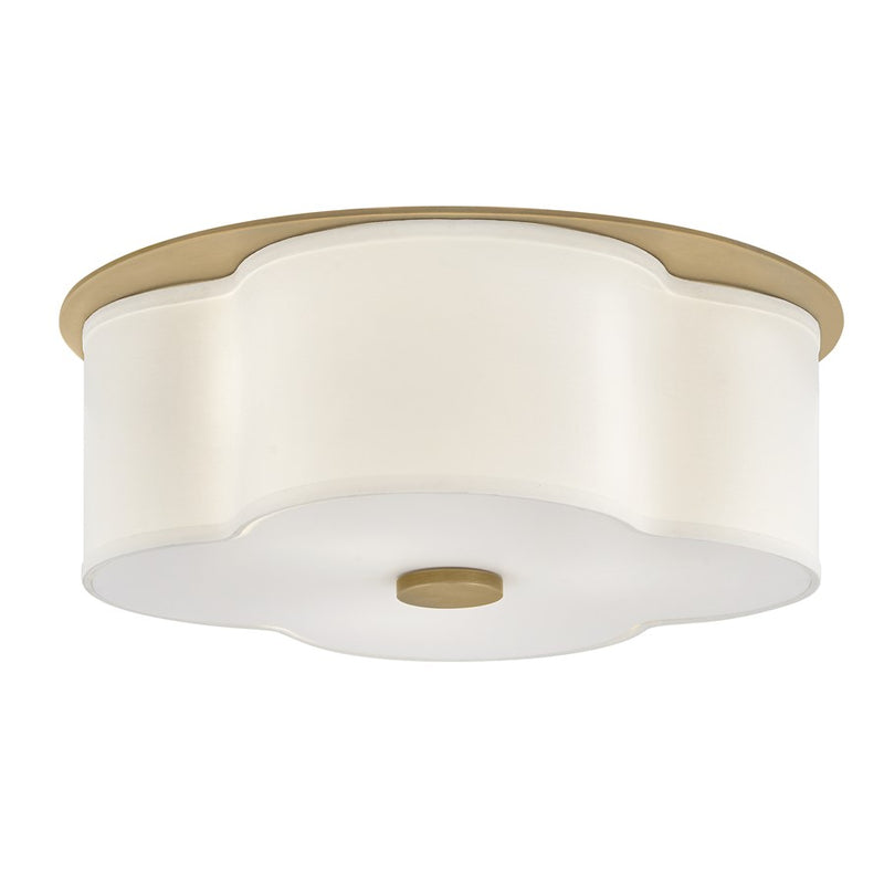 Hinkley Lighting Delaney 3 Light Flush Mount, Heritage Brass/Etched