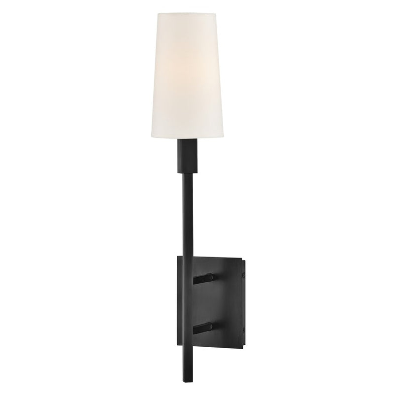 Hinkley Fenwick 1-Light Wall Sconce | Traditional Black Steel and Natural Paper Shade | Hallway & Bedroom Accent Light | 6.25 x 5.25 x | Model 46450BK