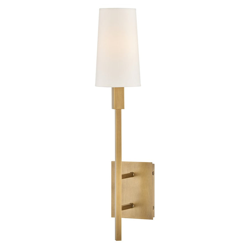 Hinkley Fenwick 1-Light Wall Sconce | Traditional Heritage Brass Steel and Natural Paper Shade | Bedroom & Hallway Accent Light | 6.25 x | Model 46450HB