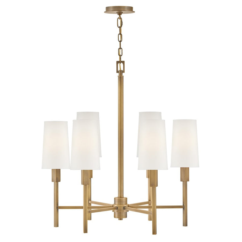 Hinkley Lighting Fenwick 6 Light Chandelier, Heritage Brass
