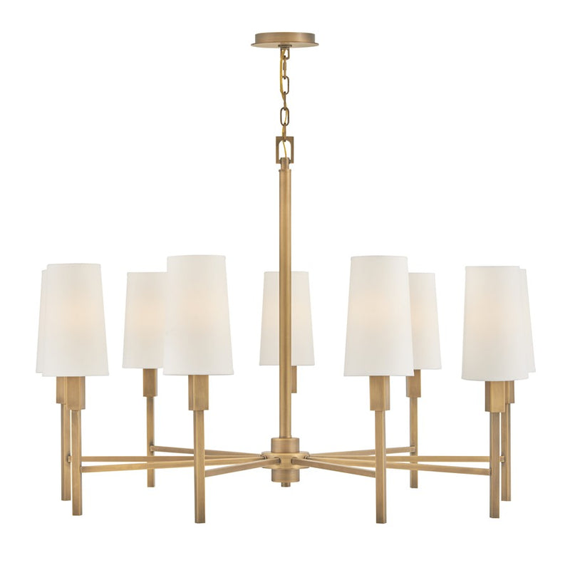 Hinkley Lighting Fenwick 9 Light Chandelier, Heritage Brass