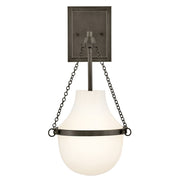 Hinkley Lighting Collins 1 Light Bath Sconce, Black Oxide/Cased Opal - 46890BX