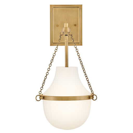 Hinkley Lighting Collins 1 Light Bath Sconce, Heritage Brass/Cased Opal - 46890HB