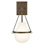 Hinkley Lighting Collins 1Lt Bath Sconce, Heritage Bronze/Cased Opal - 46890HZ