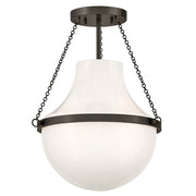 Hinkley Collins 1Lt 18" Semi-Flush Mount, Black Oxide/Cased Opal - 46891BX