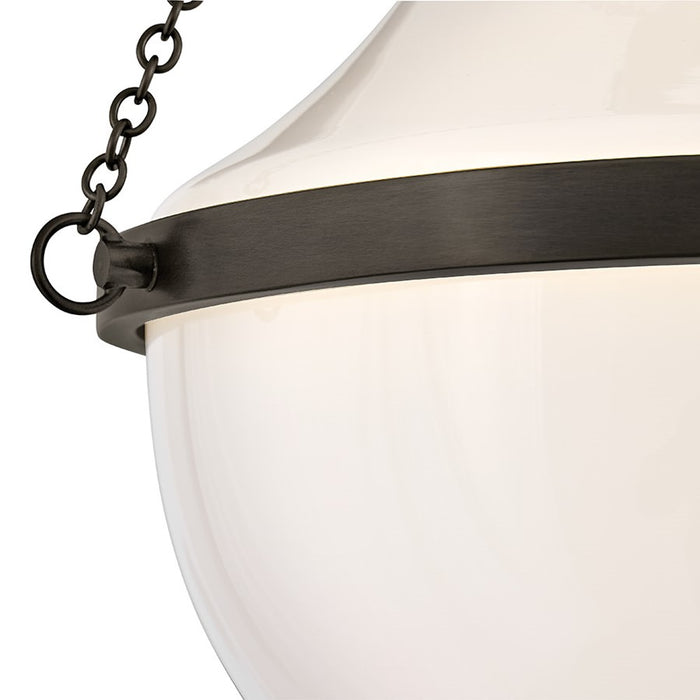 Hinkley Collins 1Lt 18" Semi-Flush Mount, Black Oxide/Cased Opal