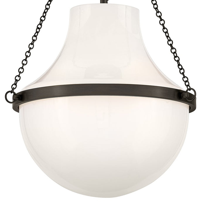 Hinkley Collins 1Lt 18" Semi-Flush Mount, Black Oxide/Cased Opal