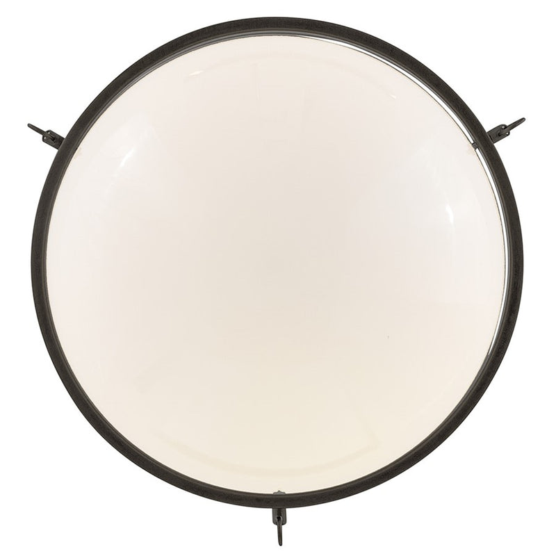 Hinkley Collins 18in 1-Light Semi-Flush Mount | Transitional Black Oxide Steel and Cased Opal Glass | Entryway & Hallway | 15 x 15 x 18 in | Model 46891BX