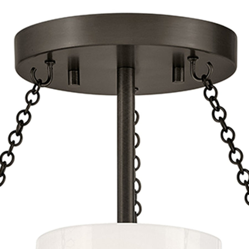 Hinkley Collins 1Lt 18" Semi-Flush Mount, Black Oxide/Cased Opal