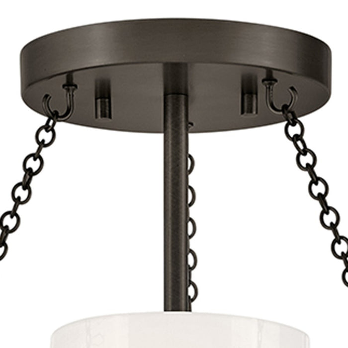 Hinkley Collins 1Lt 18" Semi-Flush Mount, Black Oxide/Cased Opal