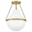 Hinkley Lighting Collins 1Lt 18" Semi-Flush Mount, Brass/Cased Opal