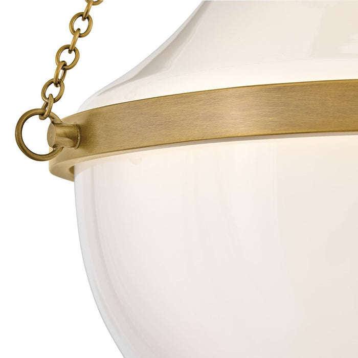 Hinkley Lighting Collins 1Lt 18" Semi-Flush Mount, Brass/Cased Opal
