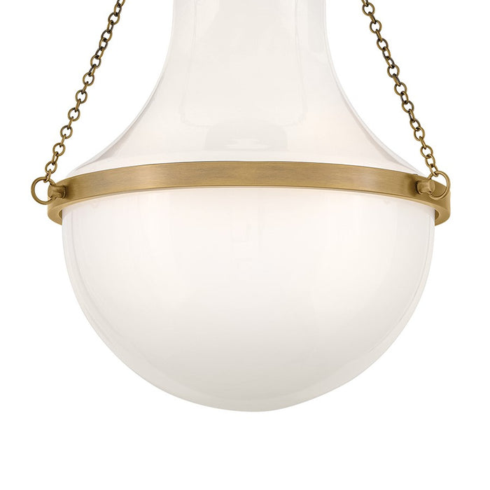 Hinkley Lighting Collins 1Lt 18" Semi-Flush Mount, Brass/Cased Opal