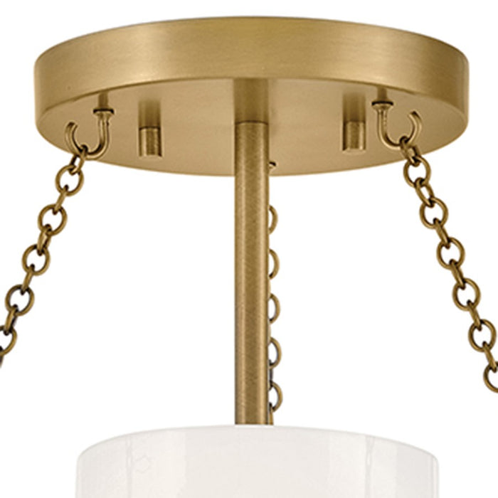 Hinkley Lighting Collins 1Lt 18" Semi-Flush Mount, Brass/Cased Opal