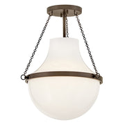 Hinkley Lighting Collins 1Lt 18" Semi-Flush Mount, Bronze/Cased Opal - 46891HZ