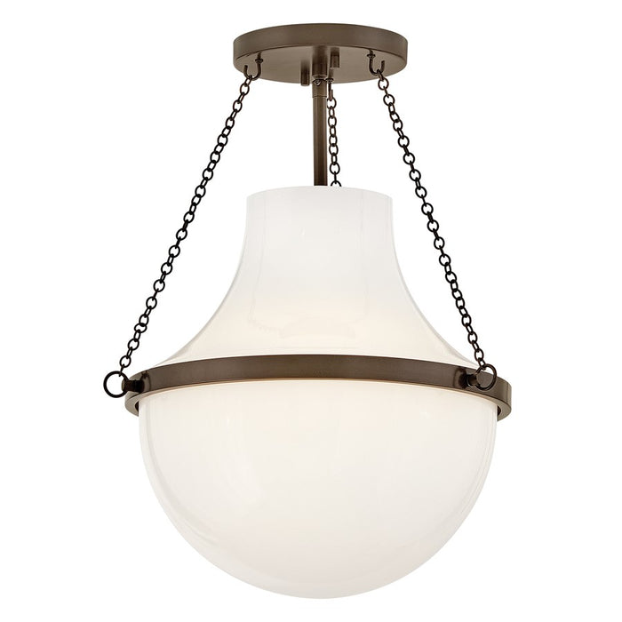 Hinkley Lighting Collins 1Lt 18" Semi-Flush Mount, Bronze/Cased Opal - 46891HZ