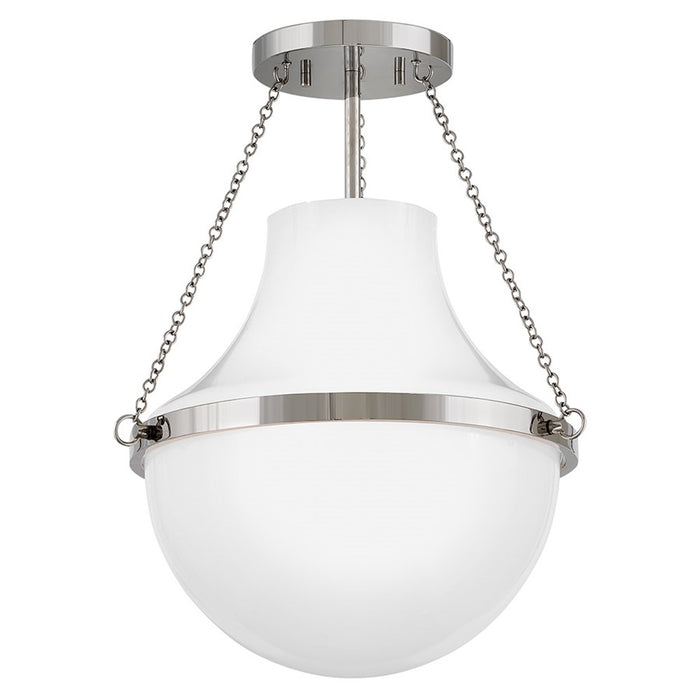 Hinkley Lighting Collins 1Lt 18" Semi-Flush Mount, Nickel/Cased Opal