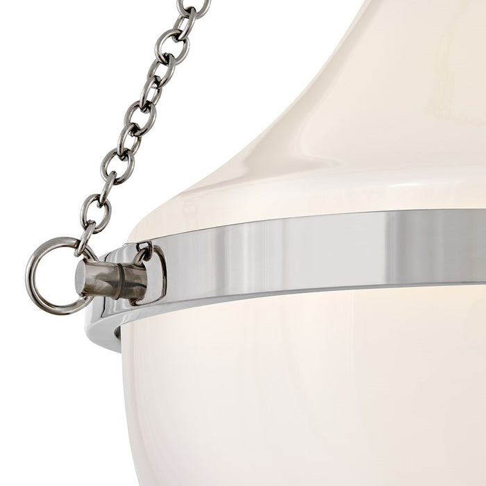 Hinkley Lighting Collins 1Lt 18" Semi-Flush Mount, Nickel/Cased Opal