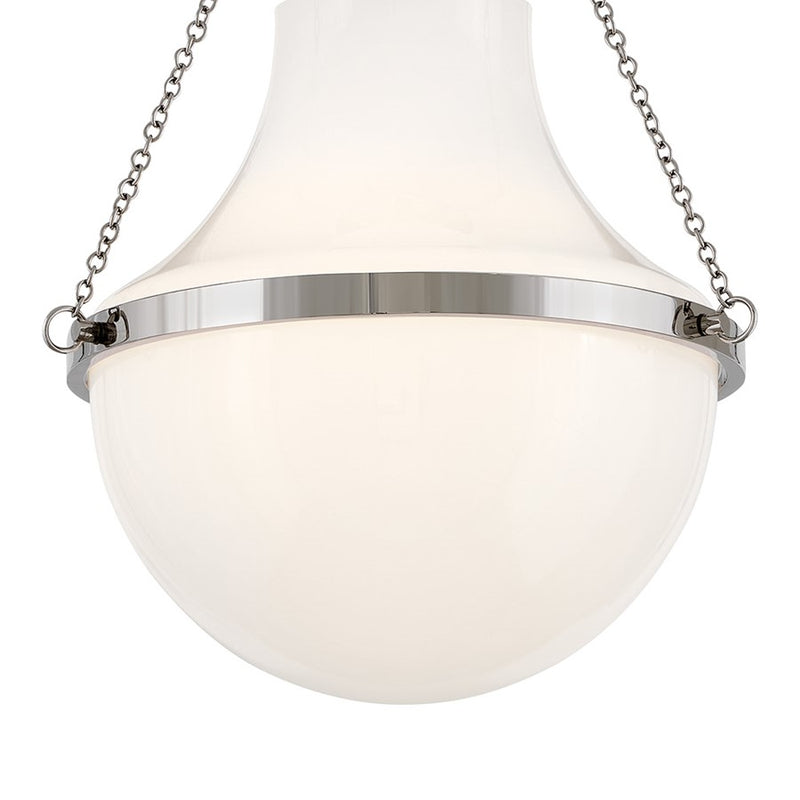 Hinkley Lighting Collins 1Lt 18" Semi-Flush Mount, Nickel/Cased Opal