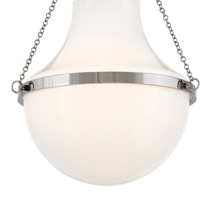 Hinkley Lighting Collins 1Lt 18" Semi-Flush Mount, Nickel/Cased Opal