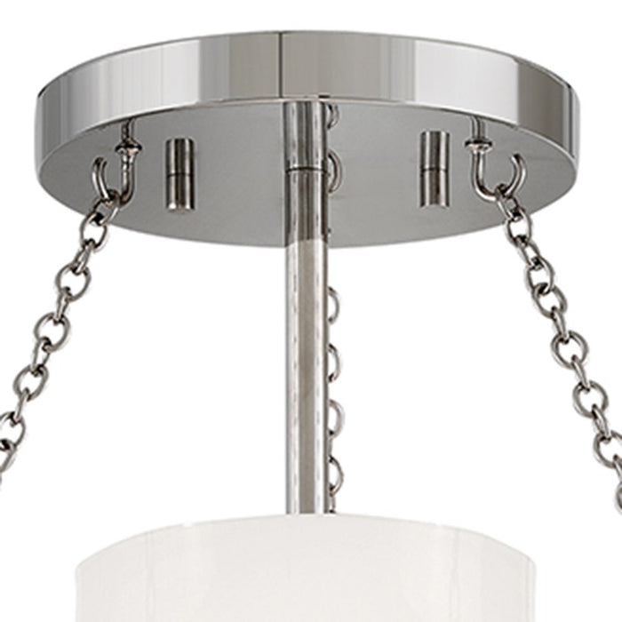 Hinkley Lighting Collins 1Lt 18" Semi-Flush Mount, Nickel/Cased Opal