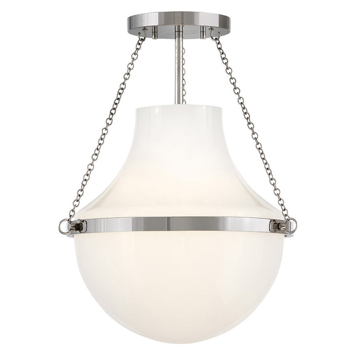 Hinkley Lighting Collins 1Lt 18" Semi-Flush Mount, Nickel/Cased Opal