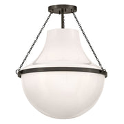 Hinkley Collins 1Lt 23" Semi-Flush Mount, Black Oxide/Cased Opal - 46893BX