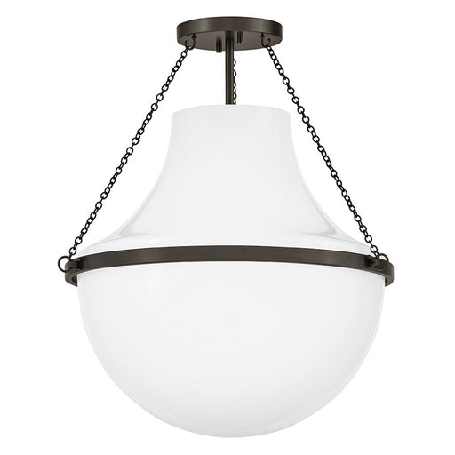 Hinkley Collins 1Lt 23" Semi-Flush Mount, Black Oxide/Cased Opal