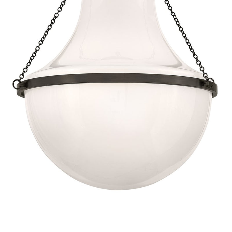 Hinkley Collins 1Lt 23" Semi-Flush Mount, Black Oxide/Cased Opal