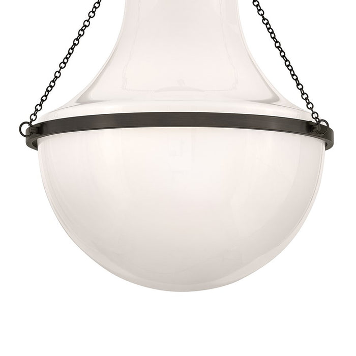 Hinkley Collins 1Lt 23" Semi-Flush Mount, Black Oxide/Cased Opal