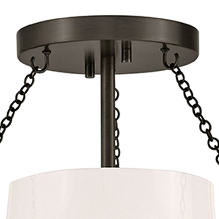 Hinkley Collins 1Lt 23" Semi-Flush Mount, Black Oxide/Cased Opal