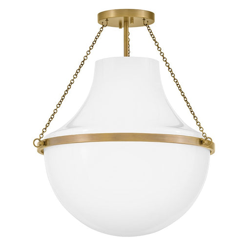 Hinkley Lighting Collins 1Lt 23" Semi-Flush Mount, Brass/Cased Opal
