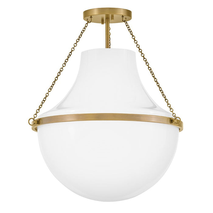 Hinkley Lighting Collins 1Lt 23" Semi-Flush Mount, Brass/Cased Opal
