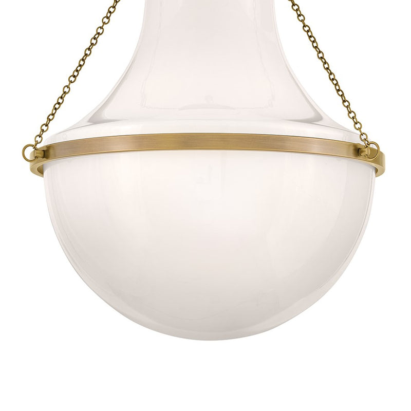 Hinkley Lighting Collins 1Lt 23" Semi-Flush Mount, Brass/Cased Opal