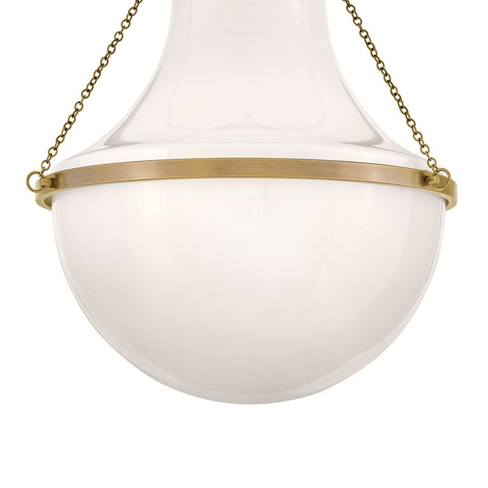Hinkley Lighting Collins 1Lt 23" Semi-Flush Mount, Brass/Cased Opal