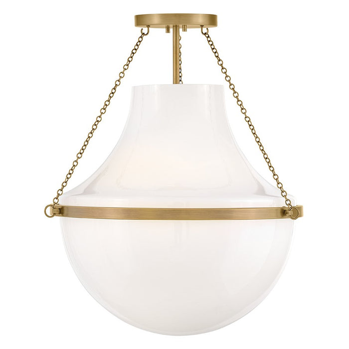 Hinkley Lighting Collins 1Lt 23" Semi-Flush Mount, Brass/Cased Opal