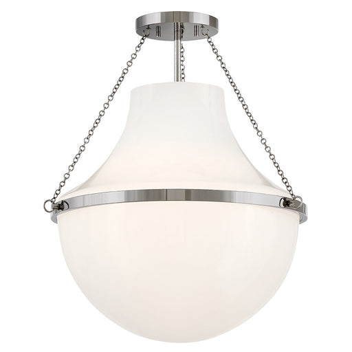 Hinkley Lighting Collins 1Lt 23" Semi-Flush Mount, Nickel/Cased Opal - 46893PN